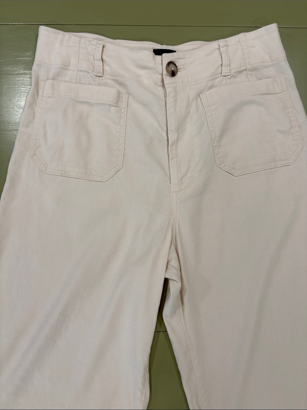 Anthropologie The Colette Linen Blend Crop Wide-Leg Pants by Maeve size 31 - Picture 3 of 10